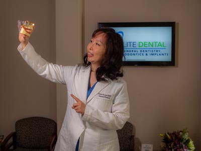 Dr. Grace Lee discussing cosmetic dentistry treatments